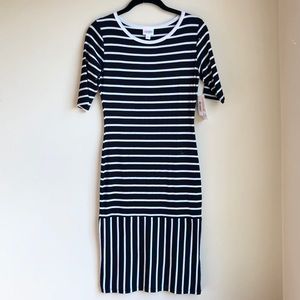 {LULAROE} Julia Dress In Black + White Stripes